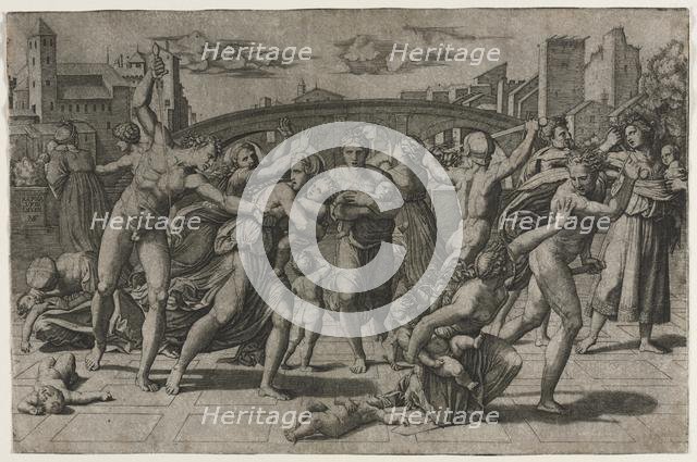 Massacre of the Innocents without the Fir Tree, ca. 1513-15. Creator: Marcantonio Raimondi (Italian, 1470/82-1527/34).