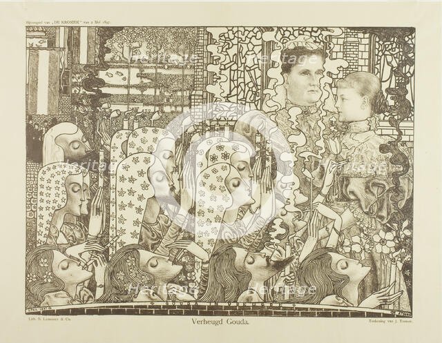 Happy Gouda, drawn April 1897 and published May 2, 1897. Creator: Jan Toorop.