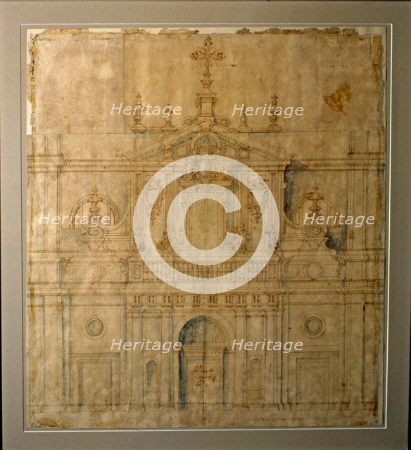 Plan of the façade of the Cathedral of Valladolid, work by Alberto Churriguera.