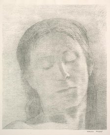 Eyes Closed, 1890. Creator: Odilon Redon.