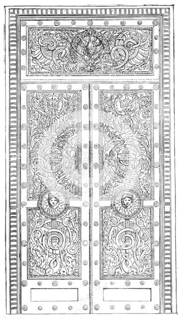 Brass Gates of St. George's Hall, Liverpool, 1854. Creator: Unknown.