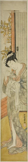 Young Woman Feeding a Rat, c. 1771. Creator: Isoda Koryusai.