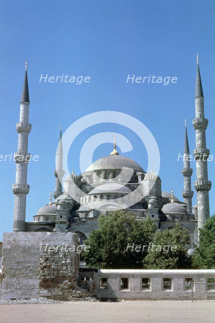 Sultan Ahmed Mosque, (Blue Mosque), north elevation, Istanbul, Turkey. Artist: Unknown