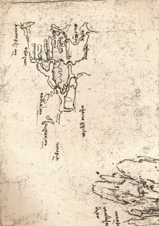 Sketch map of Armenia, c1472-c1519 (1883). Artist: Leonardo da Vinci.