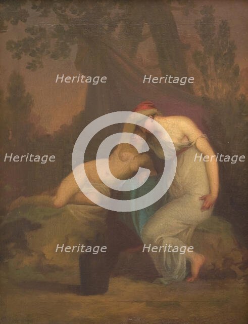 The Greek Poet Sappho and the Girl from Mytilene, 1809. Creator: Nicolai Abraham Abildgaard.