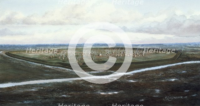 Uphall Camp, London, c100 BC.  Artist: Frank Gardiner