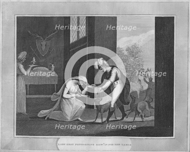 'Lady Gray Petitioning Edward IV For Her Lands', 1838. Artist: Unknown.