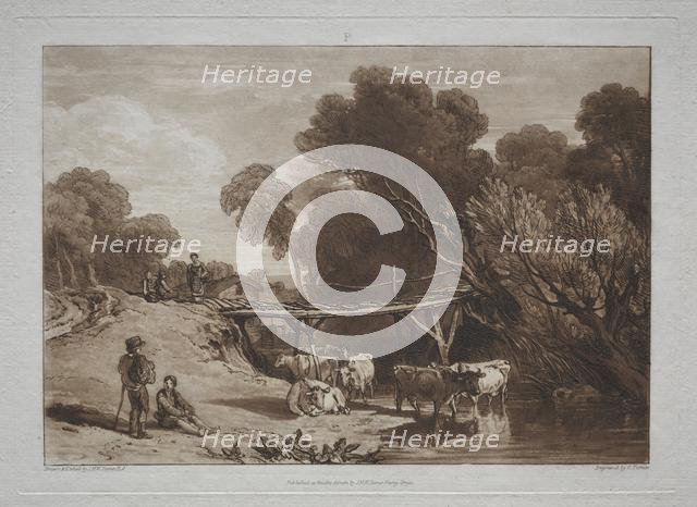 Liber Studiorum: The Bridge and Cows. Creator: Joseph Mallord William Turner (British, 1775-1851).