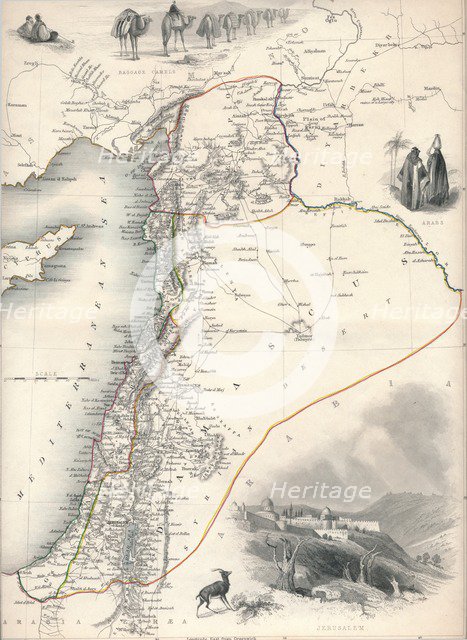 Map of Syria, 1851. Artist: John Tallis.