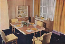 'Dining-room group in bird's eye maple', 1942.  Artist: Unknown.