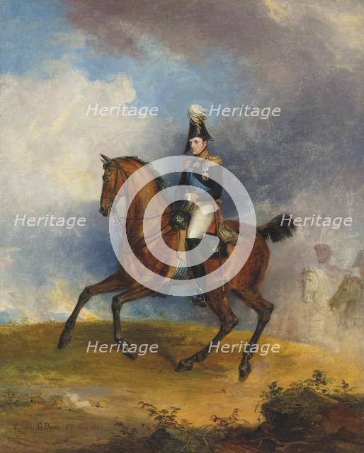 Portrait of Grand Duke Nikolai Pavlovich (1796-1855) on horseback , 1822.