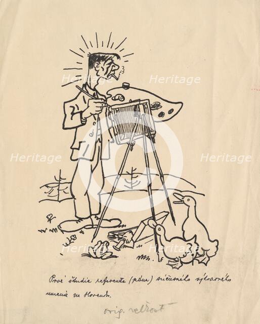 Satirical Drawing for a Magazine I., around 1940. Creator: Andrej Kovacik.