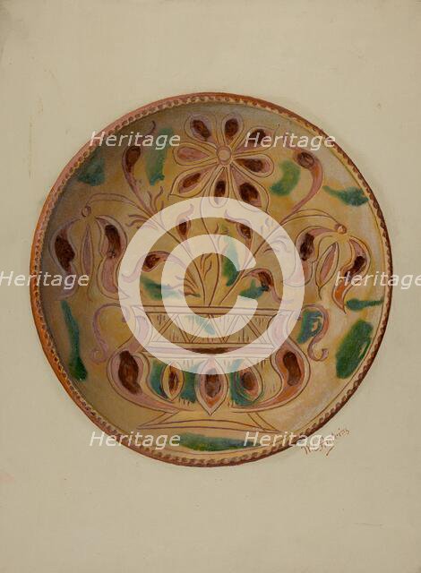 Pa. German Pie Dish, c. 1937. Creator: William L. Antrim.