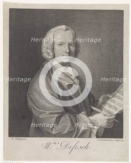 Portrait of the Composer Willem de Fesch (1687-1761), 1751. Artist: La Cave, François Morellon de (active 18th century)