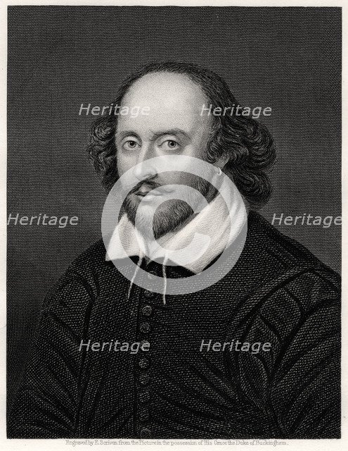 William Shakespeare, English playwright, 19th century. Artist: E Scriven