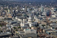Aerial view of St Paul's Cathedral  and the City of London, 2006. Artist: Historic England Staff Photographer.
