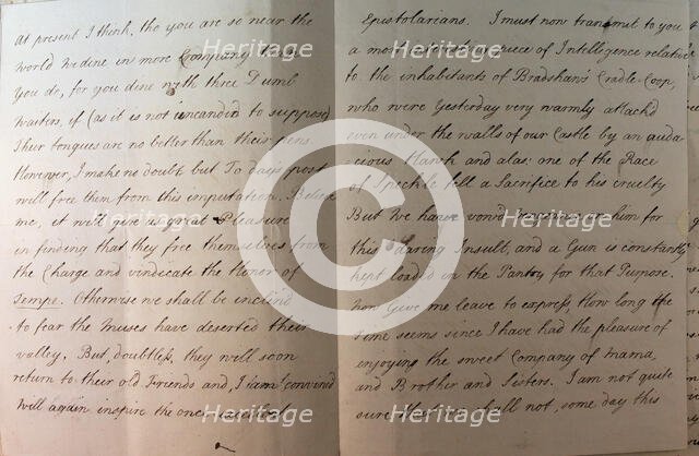 Letter from William Pitt, 1772. Creator: William Pitt the Younger.