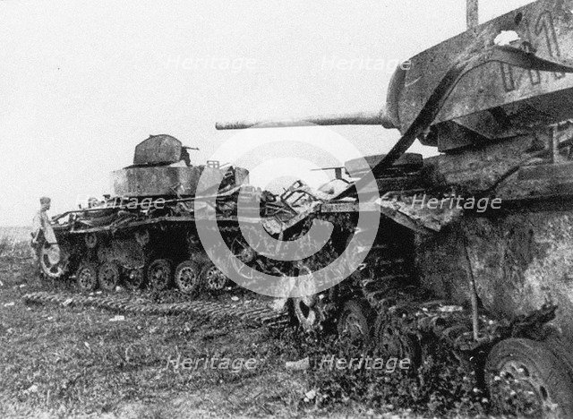 After the Battle of Prokhorovka. Artist: Anonymous  