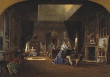 Charles XV's studio. In the studio, King Charles XV can be seen sitting at his easel..., 1862. Creator: Pierre Henri Tetar Van Elven.