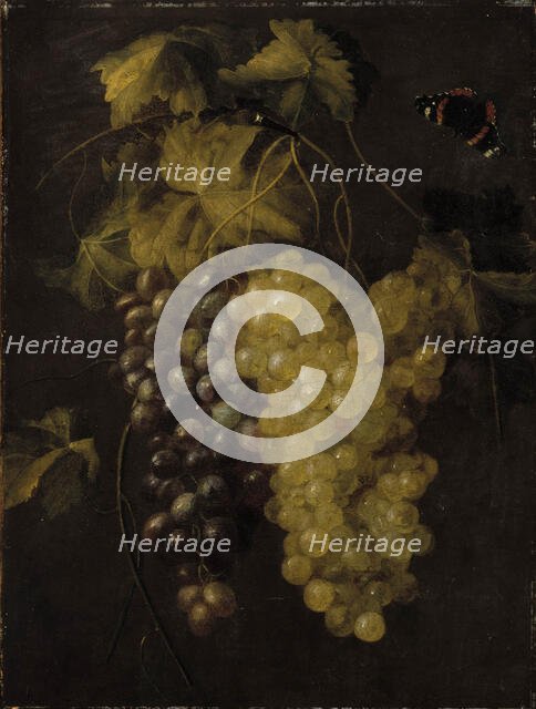 Two bunches of grapes, 1658-1670. Creator: Thomas van Paep.