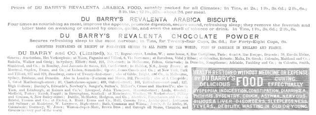 Du Barry's Revalenta Arabica Biscuits, 1883. Creator: Unknown.