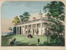 The Home of Washington, Mount Vernon, Va., pub. c1857 (colour lithograph). Creator: American School (19th Century).