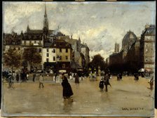 Boulevard du Palais, seen from Place Saint-Michel, 1888. Creator: Unknown.