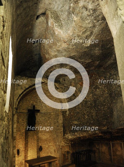 Chapel of the Invention of the Cross, Basilica of the Holy Sepulchre, Jerusalem, 12th century.  Creator: LTL.