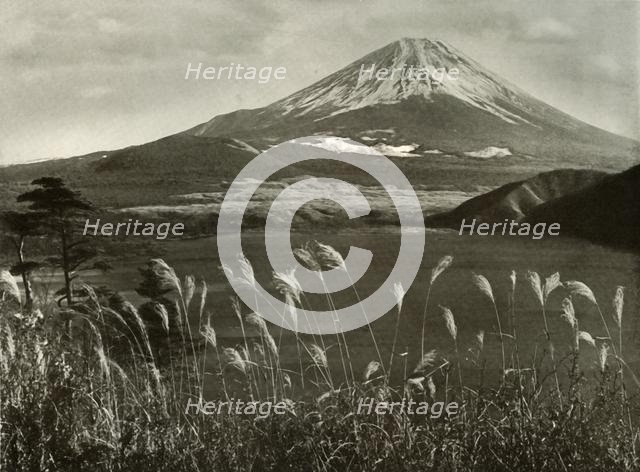 'Fuji and the Kaia Grass', 1910. Creator: Herbert Ponting.