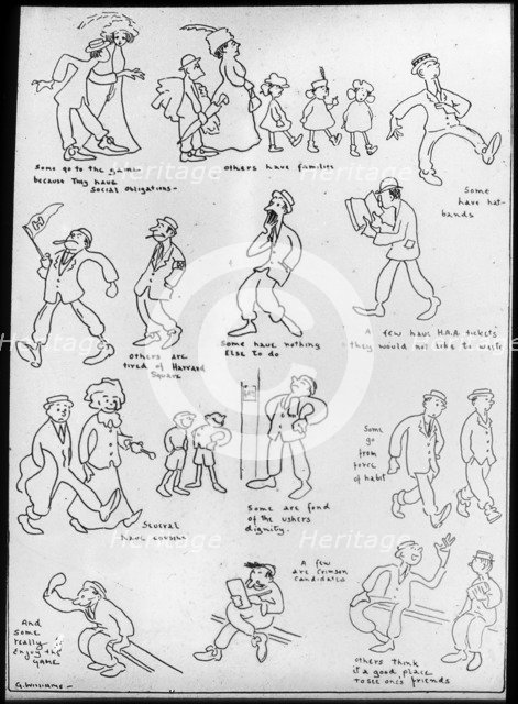 Harvard University cartoon, early 20th century(?). Artist: G Williams