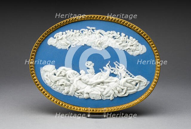 Plaque with Jupiter Battling Titans, Burslem, c. 1800. Creator: Wedgwood.