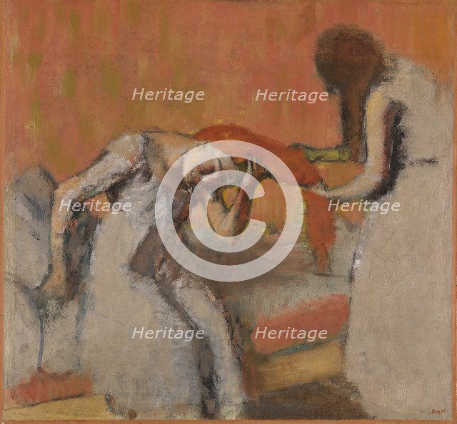 Woman having her hair combed, 1896.