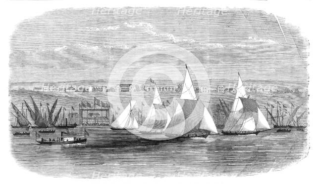 Fetes of the Viceroy of Egypt at Cairo: regatta at Ismailia, on Lake Timsah, 1869. Creator: Unknown.