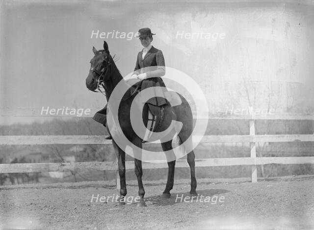 Horse Shows - Miss Harriet T. Wadsworth, 1911. Creator: Harris & Ewing.