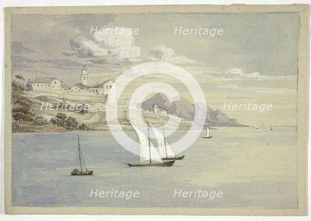 Portofino from the Sea, Genoa, October 1841. Creator: Elizabeth Murray.