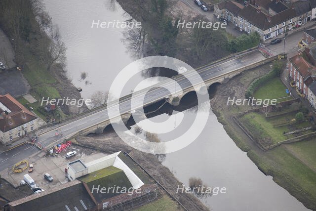 The flood-damaged Wharfe Bridge in Tadcaster, North Yorkshire, 2016. Creator: Dave MacLeod.