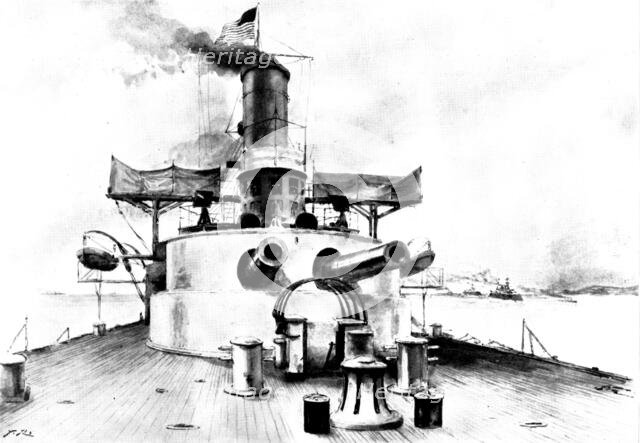The Spanish-American War: the United States monitor "Puritan" cleared for action, 1898. Creator: Unknown.