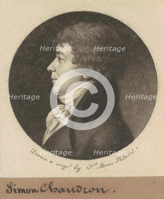 Jean Simon Chaudron, 1801. Creator: Charles Balthazar Julien Févret de Saint-Mémin.