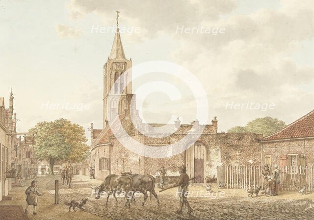 Street scene in Beverwijk, 1793. Creator: Jacob Cats.