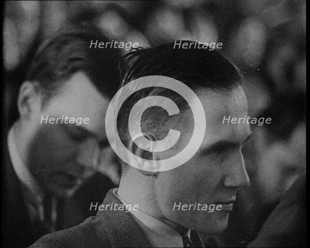 Bruno Richard Hauptmann in a Courtroom During His Trial in the Lindbergh's Kidnapping Case, 1930s. Creator: British Pathe Ltd.