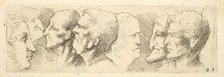 Head studies, 1625-77. Creators: Wenceslaus Hollar, Leonardo da Vinci.