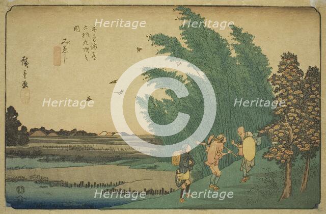 No. 56: Mieji, from the series "Sixty-nine Stations of the Kisokaido (Kisokaido...", c. 1835/38. Creator: Ando Hiroshige.