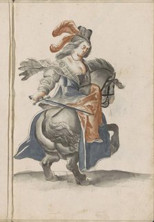 Female rider with sword, 1696. Creator: Hendrick van Beaumont.