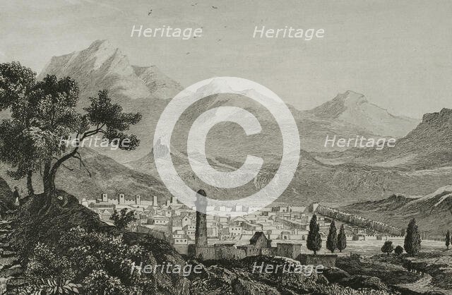 Panoramic view of the city of Kars, Ancient Armenia, 1838.  Creator: Unknown.