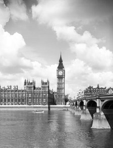 The Palace of Westminster and Big Ben, London, c1955. Creator: Arthur Charles Kirby Ware.