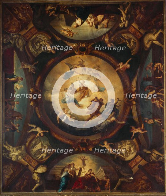 Justice ensures Peace and protects the Arts, before 1871. Creator: Theodore Pierre Nicolas Maillot.