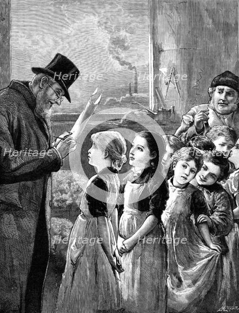 A government inspector visiting a factory, 1881. Creator: W. I. Mosses.