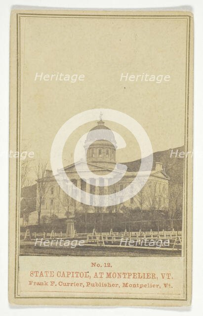 State Capitol at Montpelier, Vermont, 19th century.  Creator: George Watson.