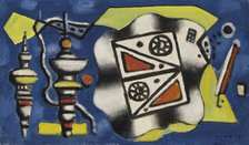 Composition sur fond bleu, 1929. Creator: Léger, Fernand (1881-1955).