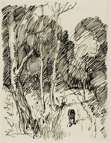 Wooded Landscape with Vagabond, n.d. Creator: Theophile Alexandre Steinlen.